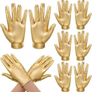 Halloween Costume Gloves Women Metallic Shiny Princess Dress Party 5 Pairs